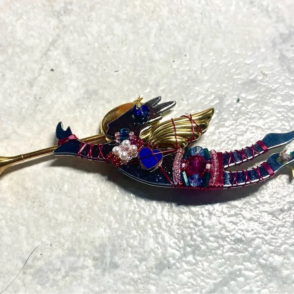 Liztech Harold Angel with Trumpet Brooch